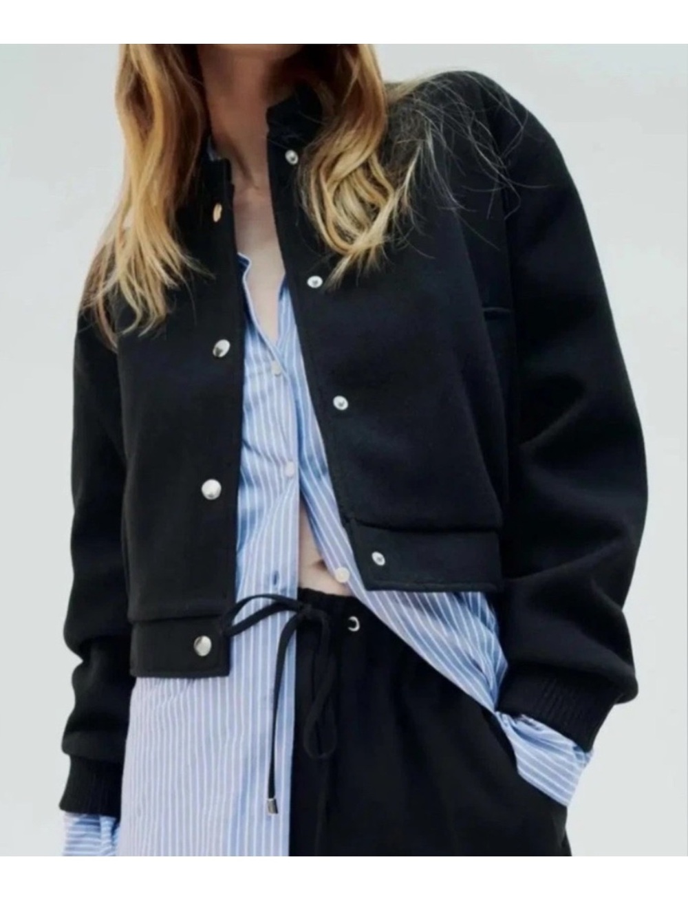 Zara Black Bomber